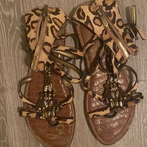 Sam Edelman cheetah print ankle strapped sandals worn a couple time!